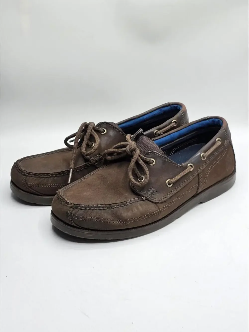 Timberland Men's Cedar Bay Boat Shoes Brown Leather Deck Shoes Size 7.5 M A1G8C